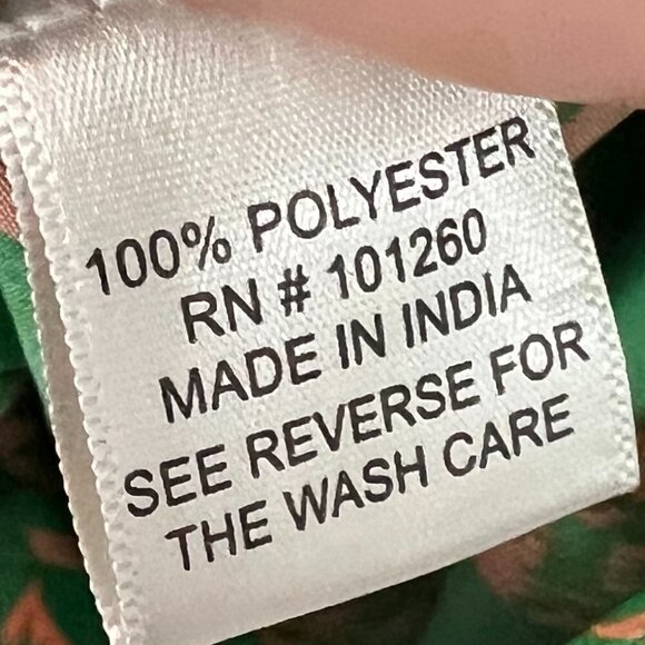 Her Destiny Damask Printed Shirt Print Dress Tie Waist Front Large Green St. Pat - Picture 4 of 5